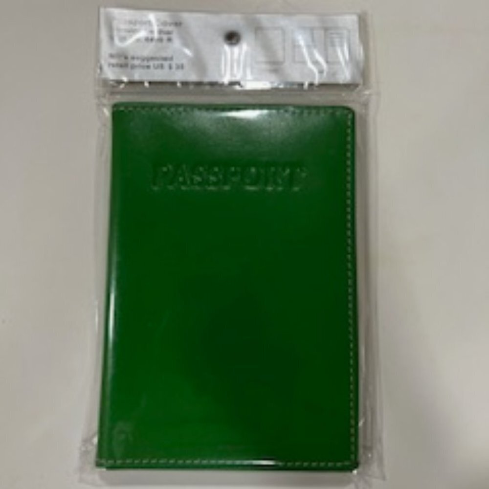Winn International Passport Holder Case Cowhide Napa Leather Green